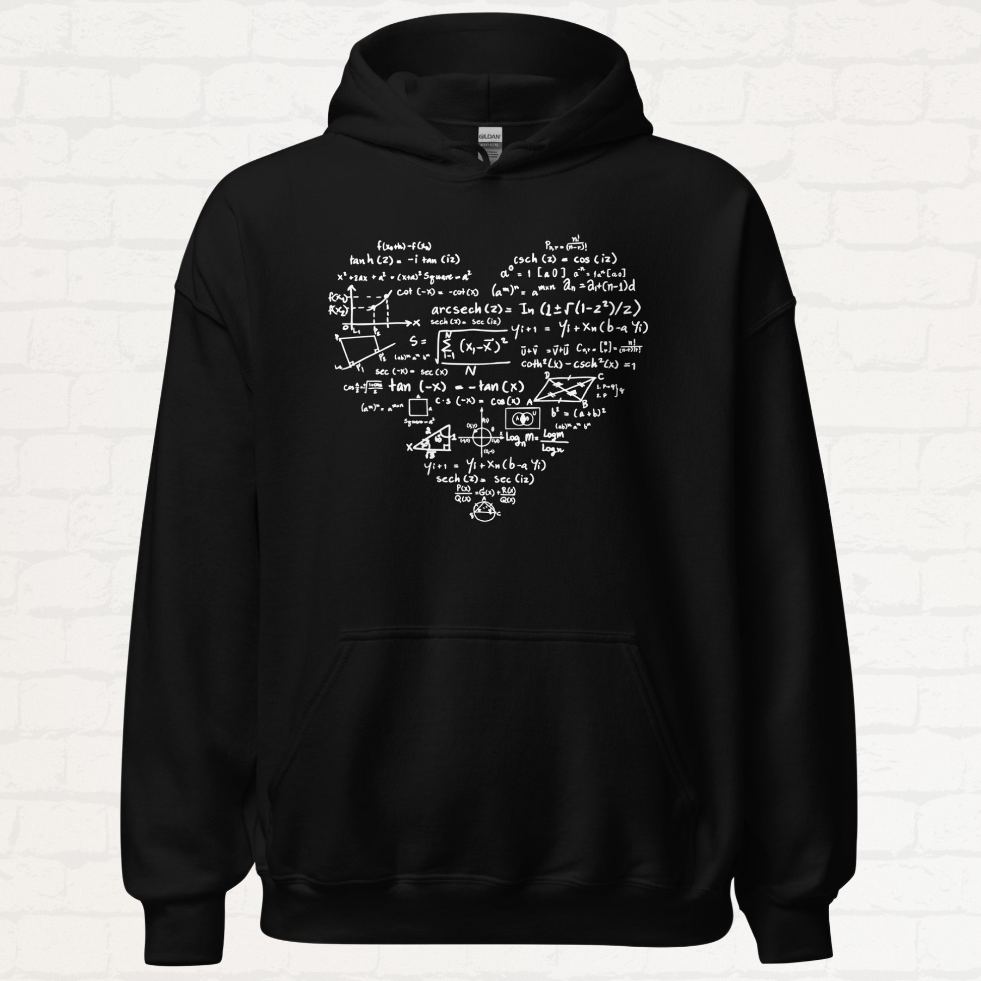 Mathematik Herz Hoodie – Liebe in Zahlen für Nerds & Denker - Digital Art Prints