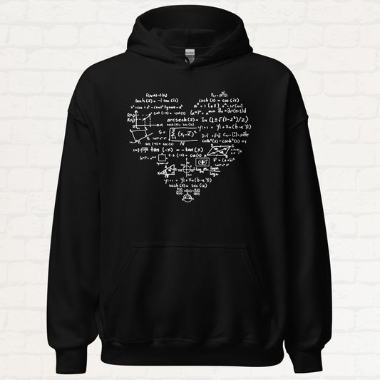 Mathematik Herz Hoodie – Liebe in Zahlen für Nerds & Denker - Digital Art Prints
